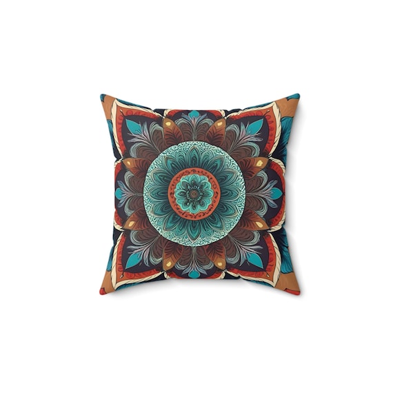 Dreamy Bohemian Mandala Pillow for Zen Home Vibes