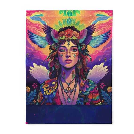 Arctic Dreams: Colorful Boho Fleece Blanket for Cozy Nights and Stylish Decor