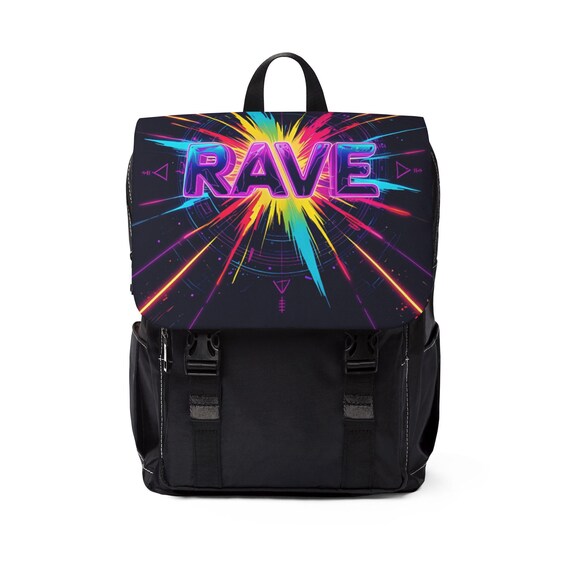 Vibrant Unisex Rave Backpack - Stand Out at Festivals and Music Events!