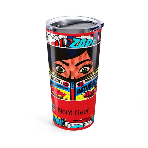 Vibrant Comic-Style Tumbler 20oz, Fun Travel Mug, Gift for Pop Culture Lovers, Superhero Party Favor, Unique Drinkware