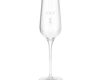 Premium Ballet Core Premium Champagne Flute | Engraved Wedding Glass | Custom Initial Champagne Flute | Bride Gift | Wedding Keepsake