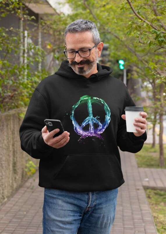 Unwind in Style: Peace Sign Pullover Hoodie for All Genders
