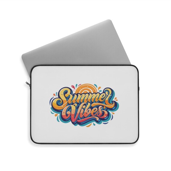 Vibrant Tech Pouch for Summer Vibes - Carry Your Computer in Trendy Tropical Design