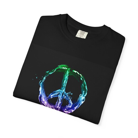 Groovy Peace Symbol Tee - Colorful Unisex Shirt, Bohemian Style, Sustainable Fashion