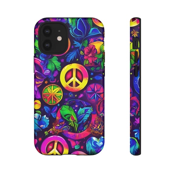 Boho Vibes Colorful Peace Sign Phone Case - Stand Out with Unique Art!