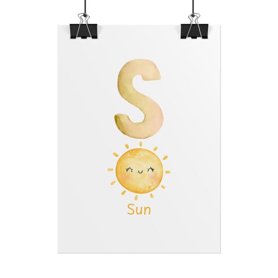 Sunny Alphabet Print for Young Learners | Playful Whimsical Wall Decor | Teacher Appreciation Gift