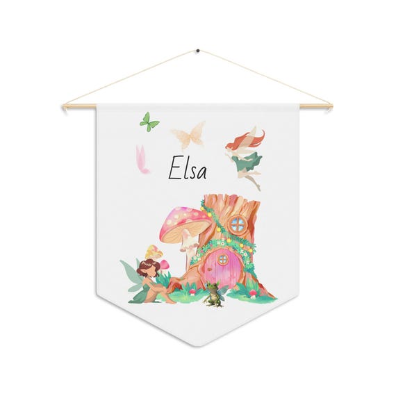 Enchanting Custom Name Fairy Frog Pennant Flag - Perfect for Garden Parties!