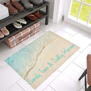 Sandy Toes & Salty Kisses Doormat: Beach Coastal Decor