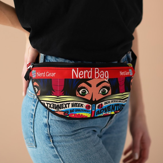 Funky Nerd Hip Sack - Stand Out at Festivals, Cosplays, and Comic Book Events, Adjustable Waist Bag for Superhero Fans