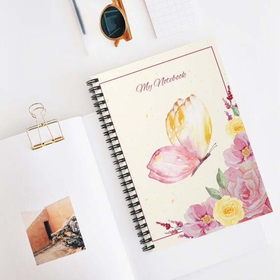 Whimsical Butterfly Journal - Perfect for School or Work, Ruled Pages, Floral Design, Gift for Her