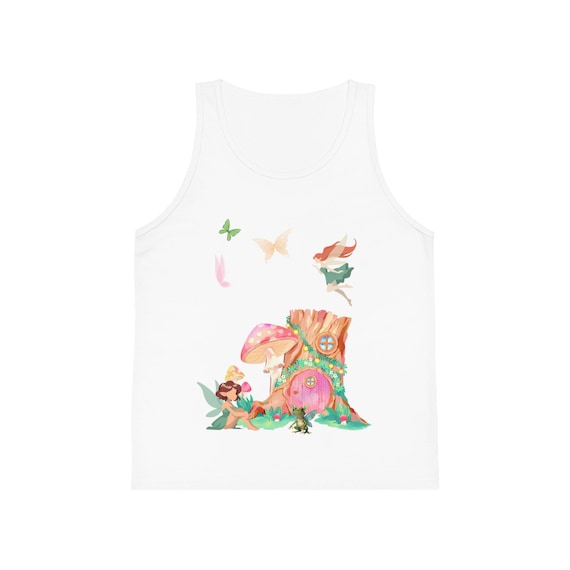 Magical Youth Tee with Whimsical Frog Fairy Print - Fun Children's Tank Top
