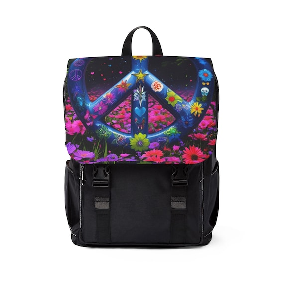 Unisex Floral Shoulder Bag for Laid-Back Vibes | Sustainable Gift, Stylish Travel Accessory, Festival Must-Have, Nature Lover's Companion