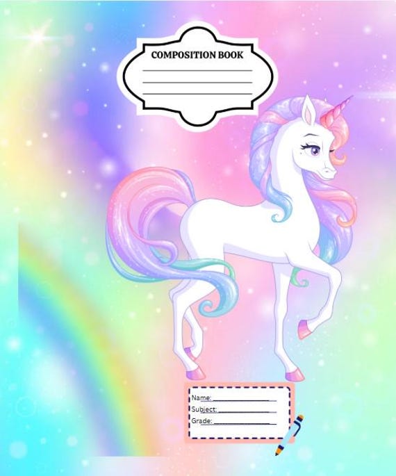Whimsical Unicorn Notebook: Spark Her Imagination with this Wide Ruled Journal - Instant Download