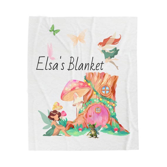 Playful Fairy Frog Velveteen Blanket - Customize for Your Little One