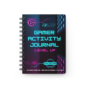 Gamer Aktivität Notizbuch: Play for Free, Gaming Log, Spiralnotizbuch für Gamer, Level Up Journal, Gaming Geschenk, Gamer's Notebook
