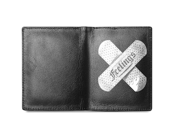 Bandage 'Feelings' Microfiber Leather Wallet - Edgy Gothic Bifold