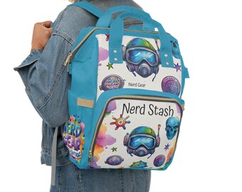 Vibrant Nylon Diaper Bag: Nerd Chic Kids Travel Backpack