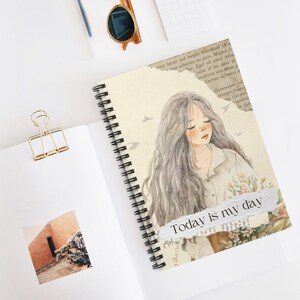 Cuaderno espiral inspirador: ¡Hoy es tu día! - Regalo de artista imagen 5
