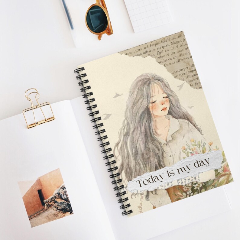 Cuaderno espiral inspirador: ¡Hoy es tu día! - Regalo de artista imagen 5