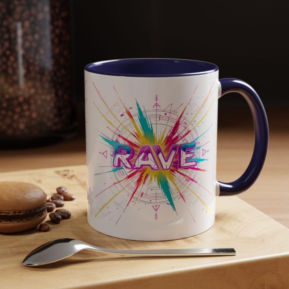 Neon Party Vibes Coffee Mug - Bright Cup for Energetic Mornings and Rave Enthusiasts