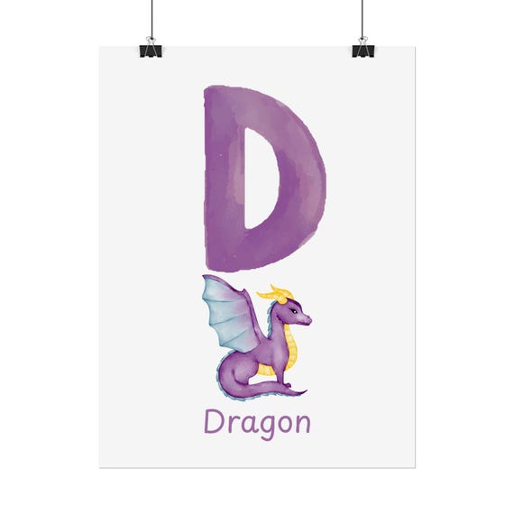 Magical Dragon Alphabet Wall Art: Spark Imagination in Your Child's Room