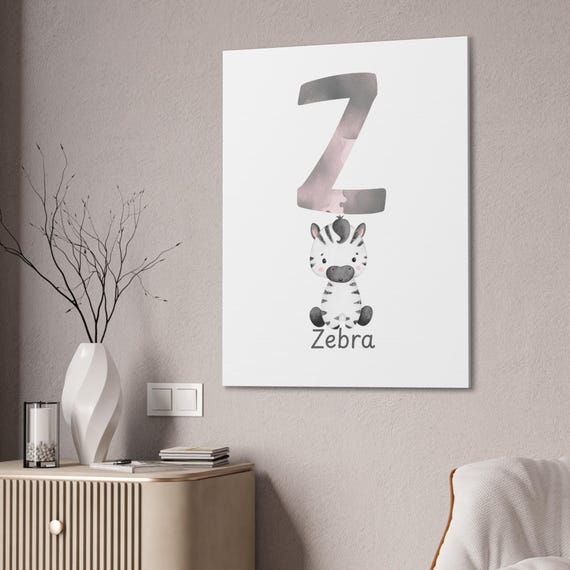 Adorable Alphabet Zebra Wall Art for Classroom or Kids Room - Add a Touch of Safari Fun!