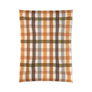 Plaid Comforter: Cozy Polyester Bedding Set with Double Square Quilting