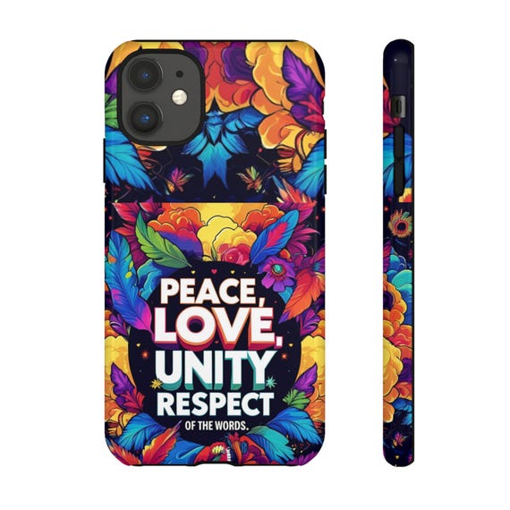 Vibrant Peace and Love Phone Case | Durable Cover with Unity Design | Ideal for Music Lovers, Birthdays, and Gifts