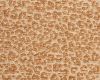 Gold Chenille Leopard Upholstery Fabric By The Yard Heavy Duty Textured Animal Print 54” Wide Jungle Cat Tropical Safari Maximalist