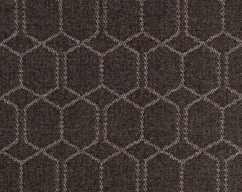 Hexagon Honeycomb Black Charcoal Upholstery Fabric by the Yard Geometric Woven Performance Heavy Duty Eco-Friendly Made in USA Farmhouse