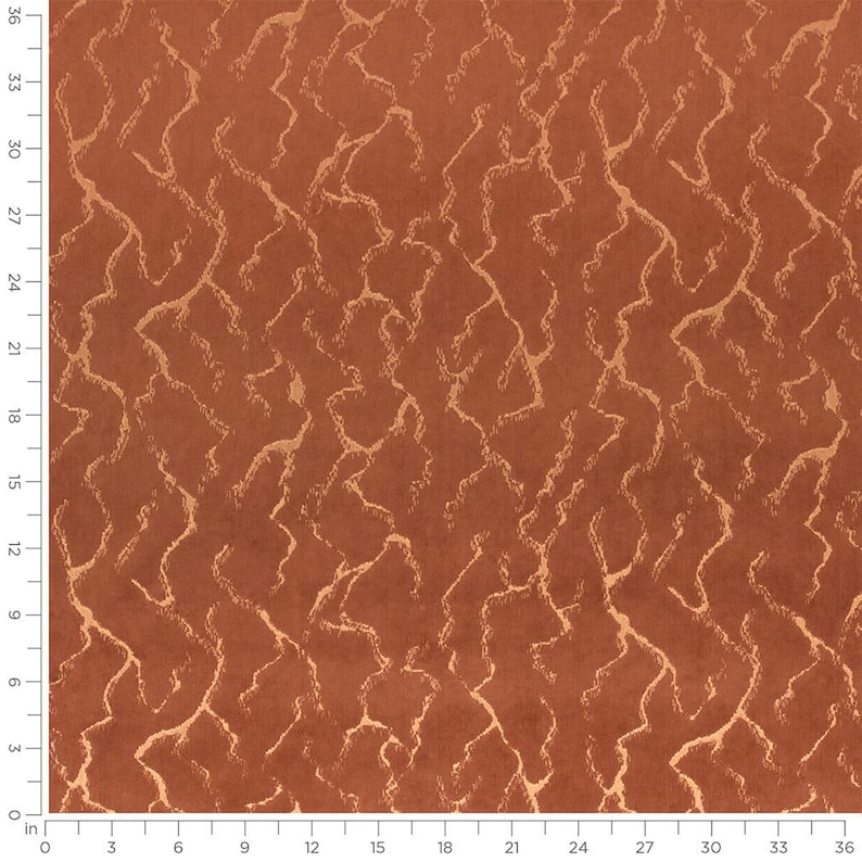 Rust Colorored Fabric Copper Rust Burnt Orange Crackle Velvet Upholstery Fabric by the Yard ...