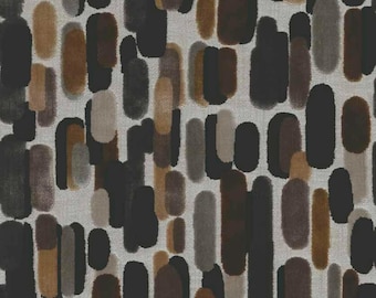 Black Gray Brown Geometric Velvet Upholstery Fabric By The Yard Mid Century Modern Abstract Pattern Heavyweight Textured Contemporary