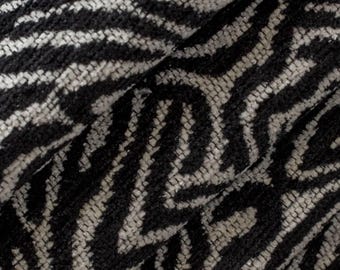 Black Animal Print Chenille Upholstery Fabric By The Yard Heavy Duty Designer Textile for Upholstery Chairs Furniture Exotic Maximalist
