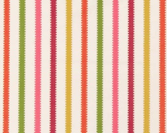 Ribbon Style Stripe Upholstery Fabric By The Yard Orange Green Yellow Pink Woven Cotton Natural Fibers Candy Bright Colors Maximalist