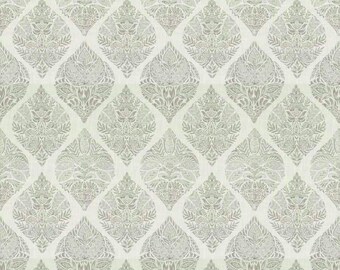 Large Scale Botanical Taupe Fabric BY The Yard Fern Leaf Medallion Cotton Upholstery Cottagecore Traditional Classic Floral English Garden