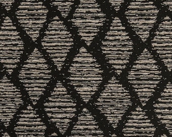 Diamond Geometric Upholstery Fabric by the Yard Performance Black White Beige Tan Textured Weave  Modern Contemporary Made in USA Southwest