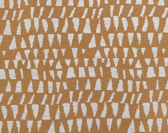 Modern Triangle Zig Zag Upholstery Fabric by the Yard Gold Tumeric Heavily Textured Geometric Performance USA made Statement Maximalist
