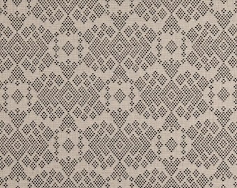 Diamond Woven Beige Black Upholstery Fabric by the Yard Crypton Performance Heavy Duty Woven Cotton Blend PFAS Free Made in USA  Textured