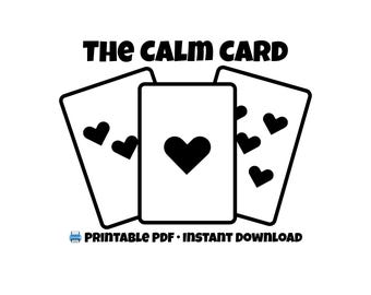 The Calm Card | Printable Anxiety Relief Cheat Sheet | Quick Self-Calming Strategies PDF