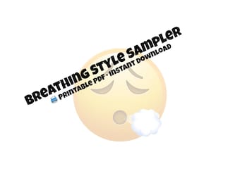Atem Style Sampler | Druckbares Atemarbeit Arbeitsblatt | PDF zur Linderung von Ängsten & Beruhigung