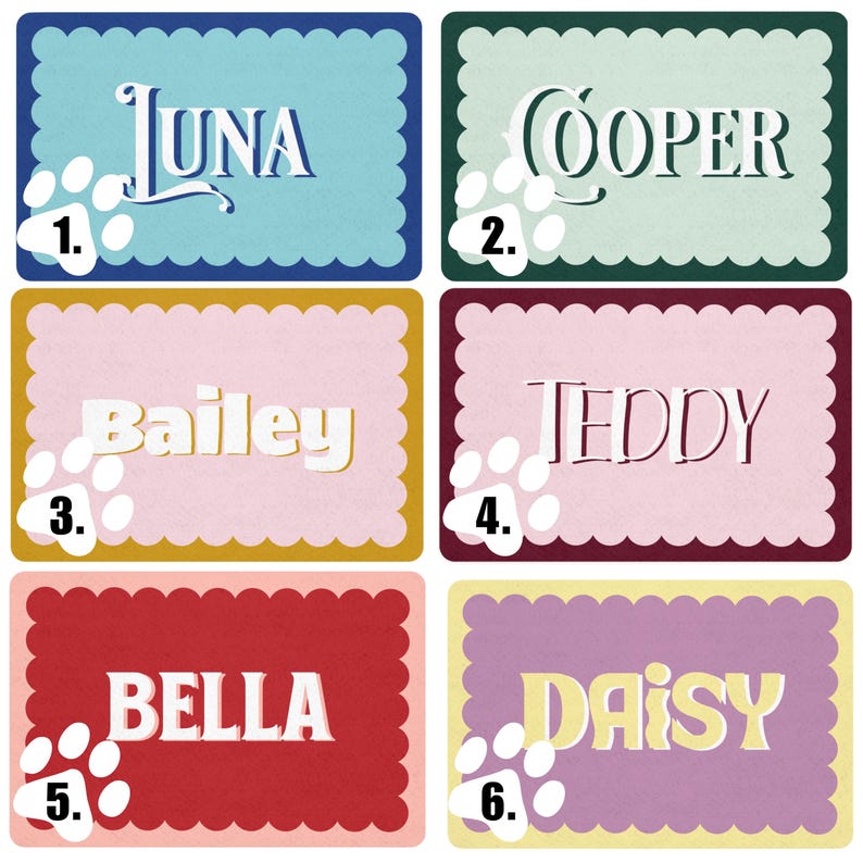 Personalized Pet Food Mat Customized Dog Feed Station Retro Cat Lovers Gift Non Slip Pet Placemat With Name image 3