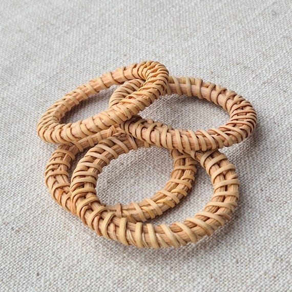 Rattan Napkin Rings Boho Wicker Napkin Ring Rattan Wedding Decor Table Settings Natural Cane Napkin Rings Modern Farmhouse Place Setting