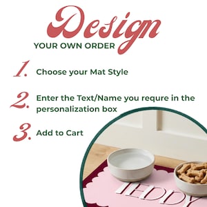 Personalized Pet Food Mat Customized Dog Feed Station Retro Cat Lovers Gift Non Slip Pet Placemat With Name image 7