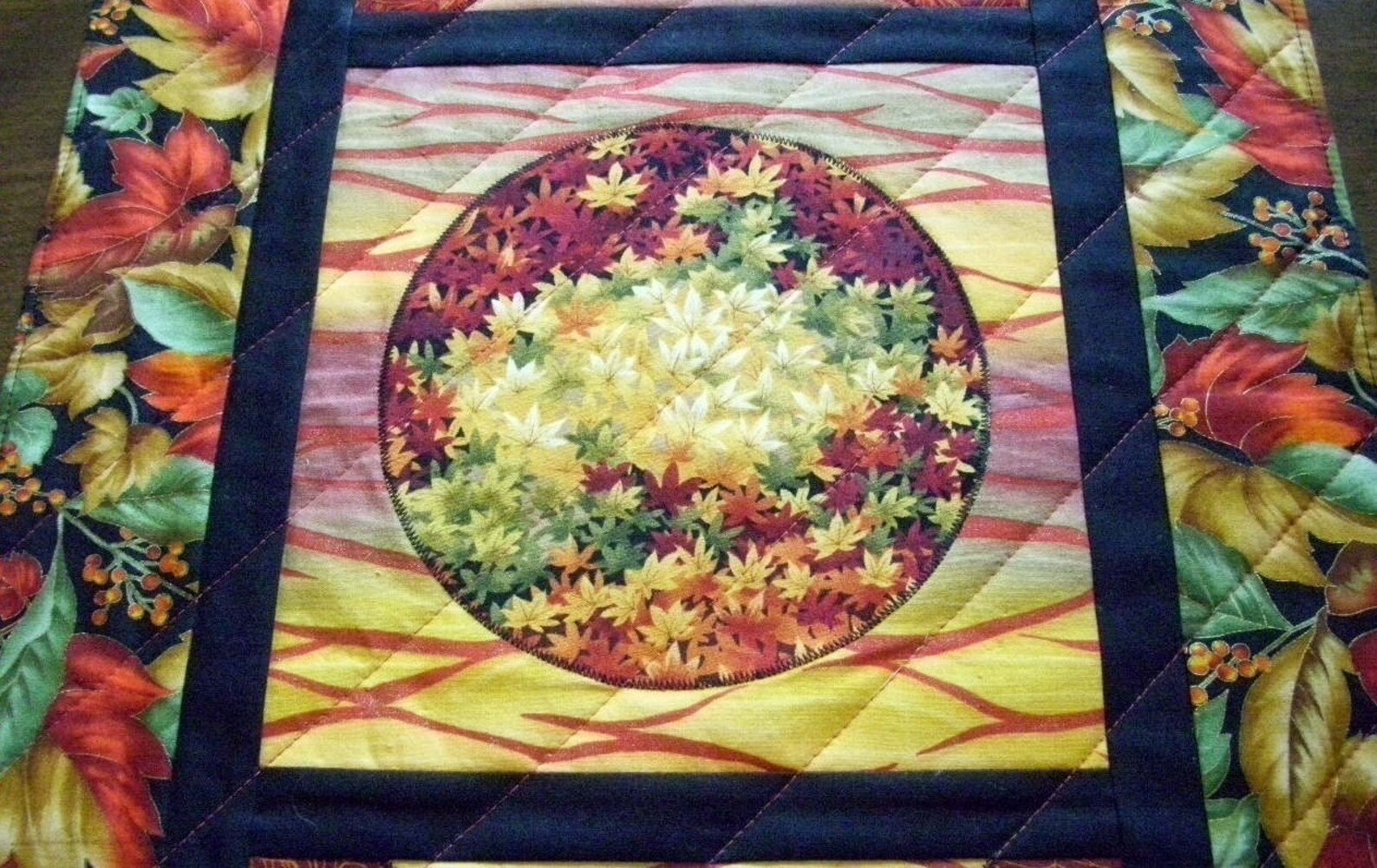 Quilted Fall Table Runner Wall Hanging Table Topper Etsy