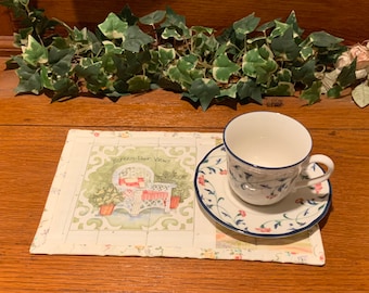 Mug Rug - Quilted - Screen Door Views - Snack Mat - Candle Mat