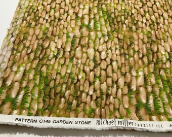 Garden Stone Fabric - Quilting Fabric - Michael Miller Fabrics - Brown and Green