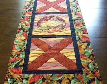 Quilted Fall Table Runner Wall Hanging Table Topper