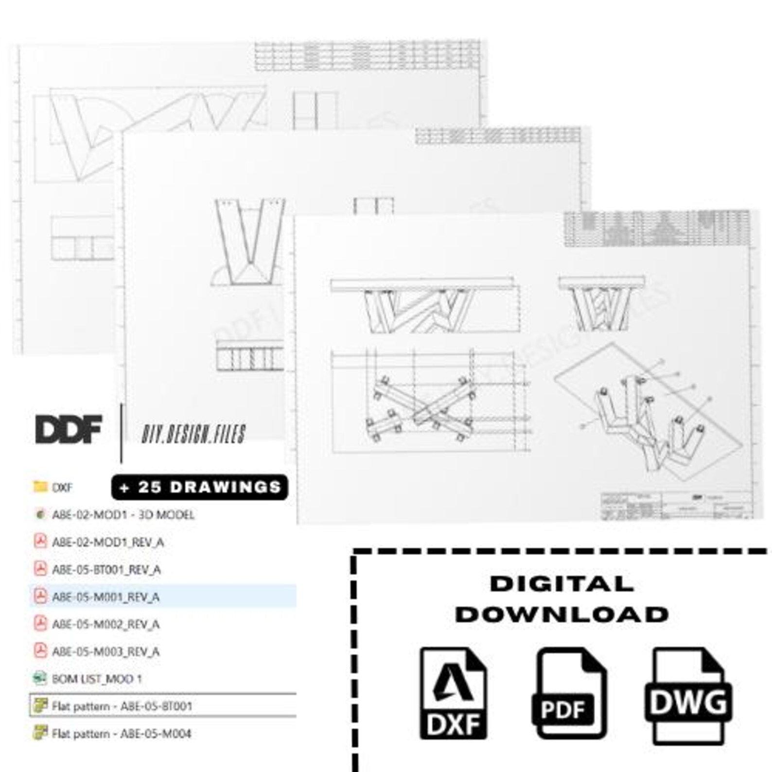Industrial Table DXF Plans: Laser Cut Metal Welding Project (digital ...