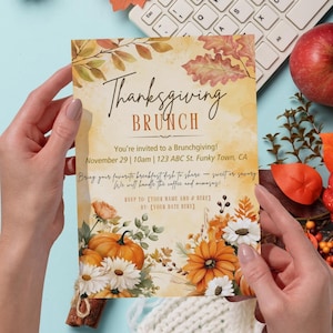Brunchgiving Invitation | Custom Thanksgiving Brunch Invite | Editable by Seller