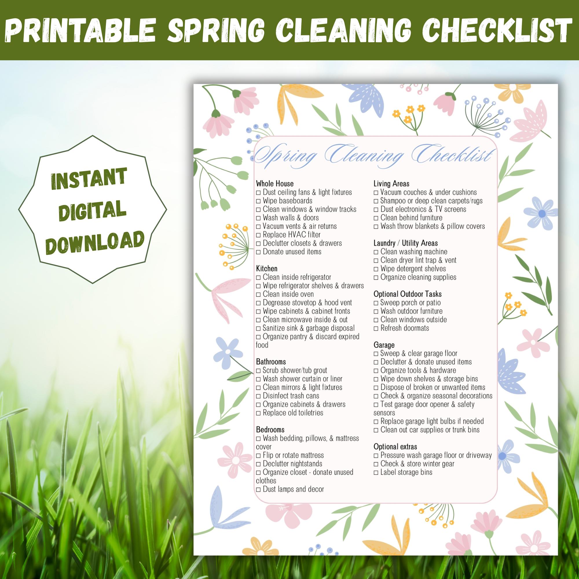 Spring Cleaning Checklist | Home Organization Planner (digital Download ...